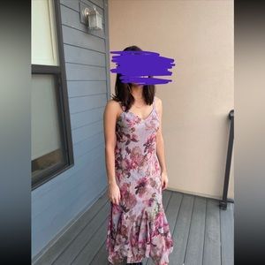 Lavender Floral Midi Dress